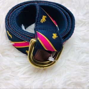 Ralph Lauren || Dog Design Pink Blue Belt